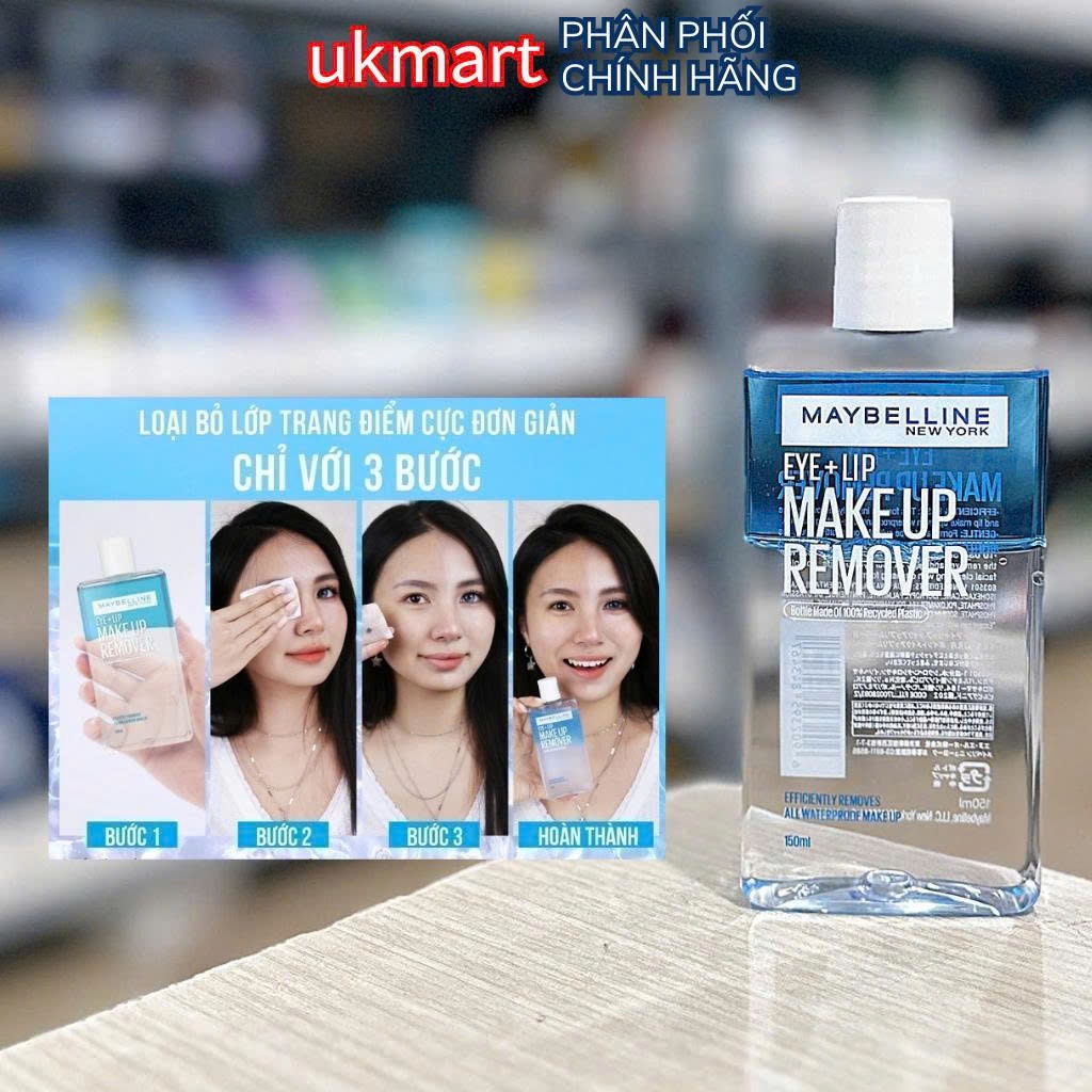 Tẩy Trang Mắt Môi Chuyên Dụng Maybelline New York Eye & Lip Makeup Remover 40ml - 150ml