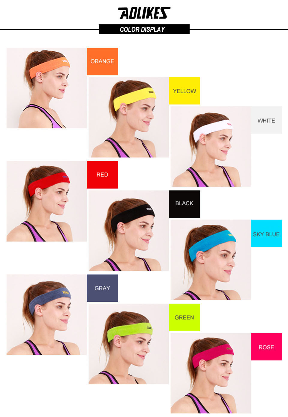 Băng trán thể thao nam nữ thoáng khí thấm mồ hôi vượt trội Sport Sweatband AOLIKES TC-2108