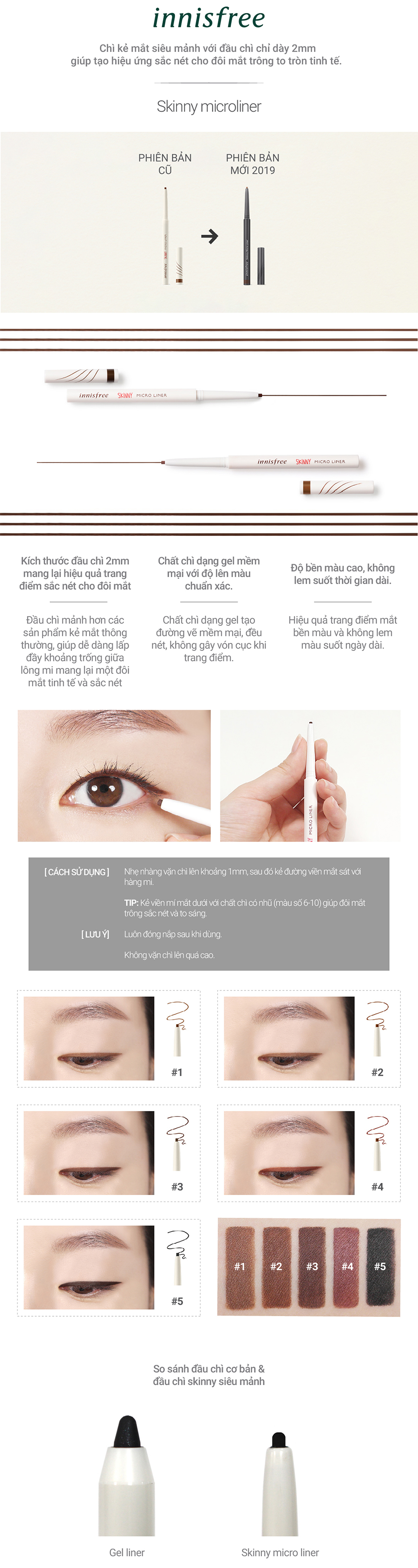Chì Kẻ Viền Mắt Nét Mảnh Innisfree Skinny Micro Liner 0.14G
