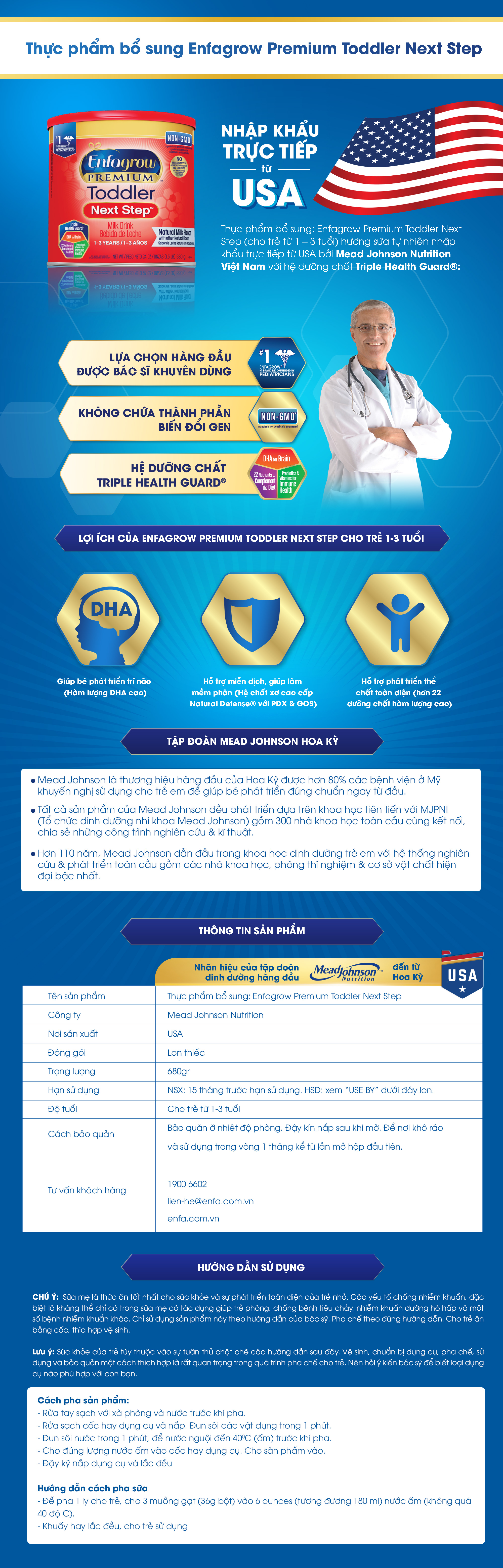 Sữa Bột Enfagrow Premium Toddler Next Step (680g)