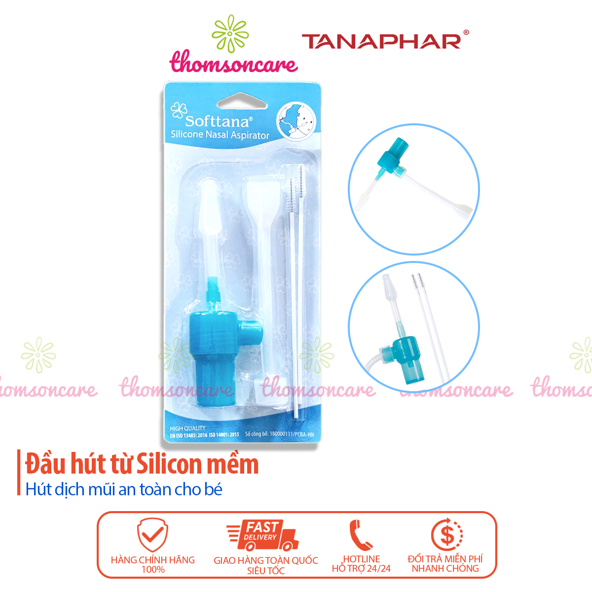 Hút mũi Softtana - Đầu Silicon mềm, an toàn cho bé, không gây đau 1