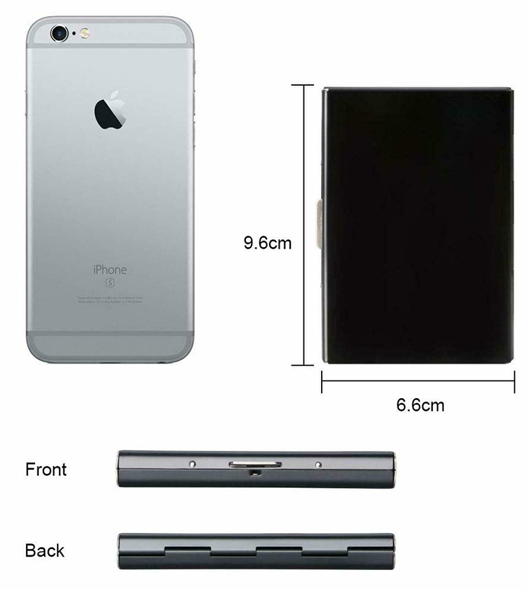 Ultra Thin Metal Card Holder RFID Blocking Credit Card Case Wallet with 6 Slot