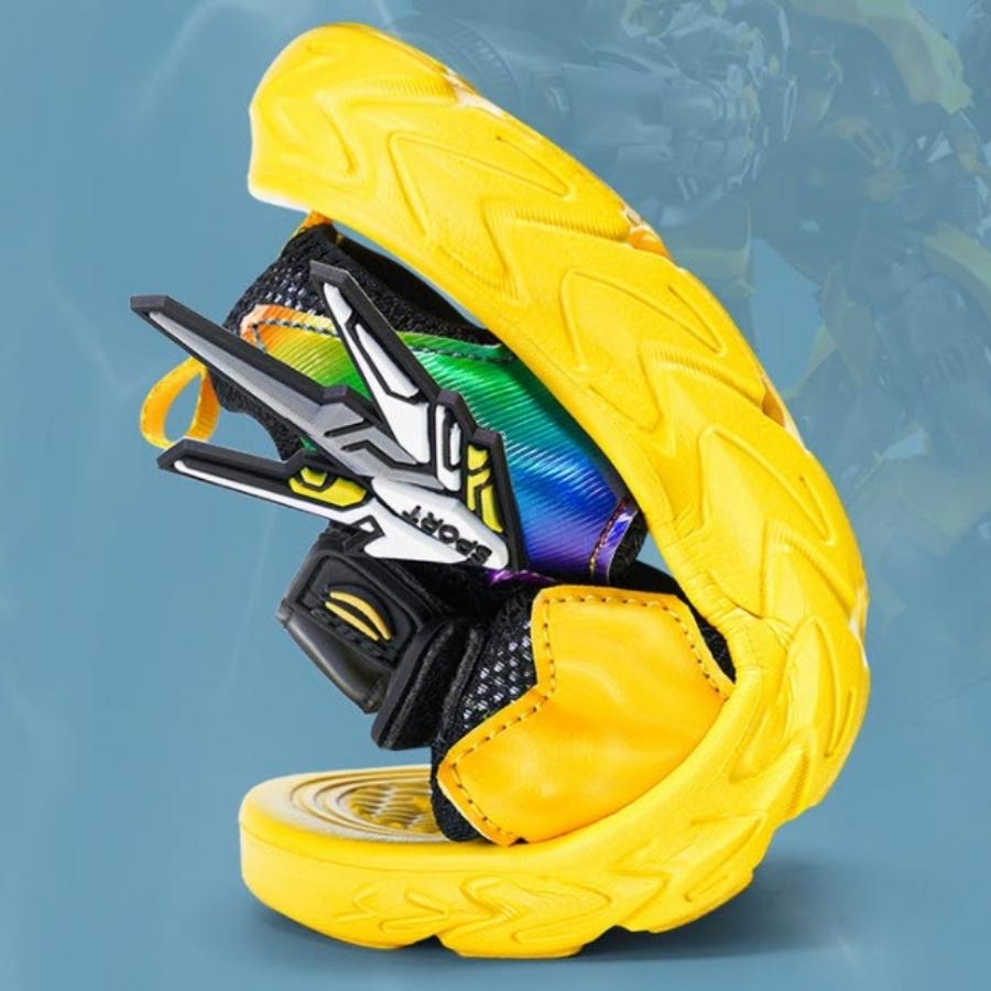 Sandal bé trai Robot chiến binh màu vàng năng động và cá tính cho trẻ em 4 - 12 tuổi đế siêu nhẹ chống trơn cao cấp ST62