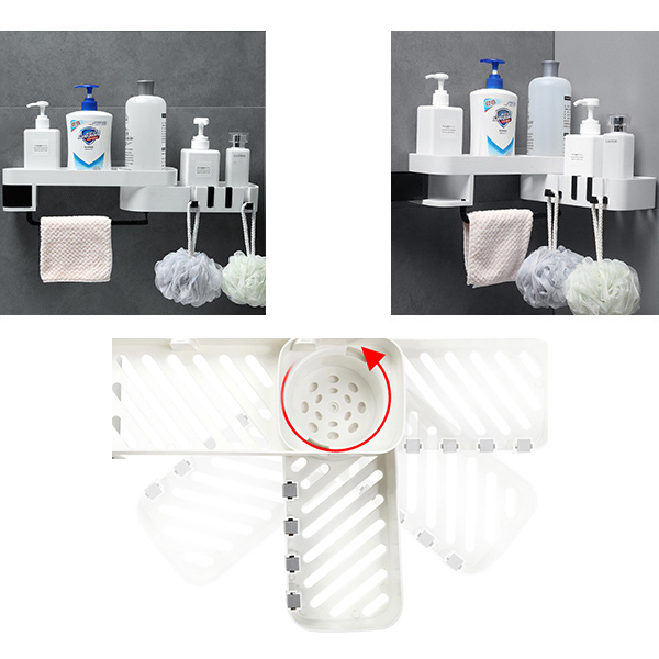 Kệ Góc Nhà Tắm Thông Minh Xoay 180 Độ - 2 Màu