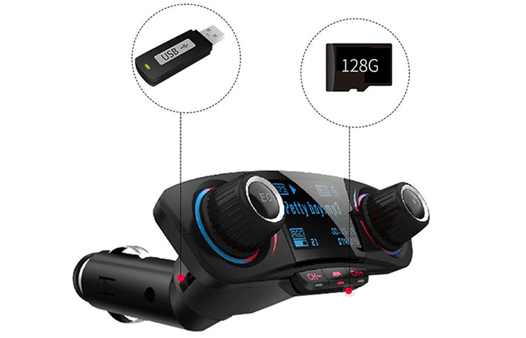 FM Transmitter Aux Modulator Bluetooth Handsfree Car Kit Car Audio MP3 Player Models:BT06