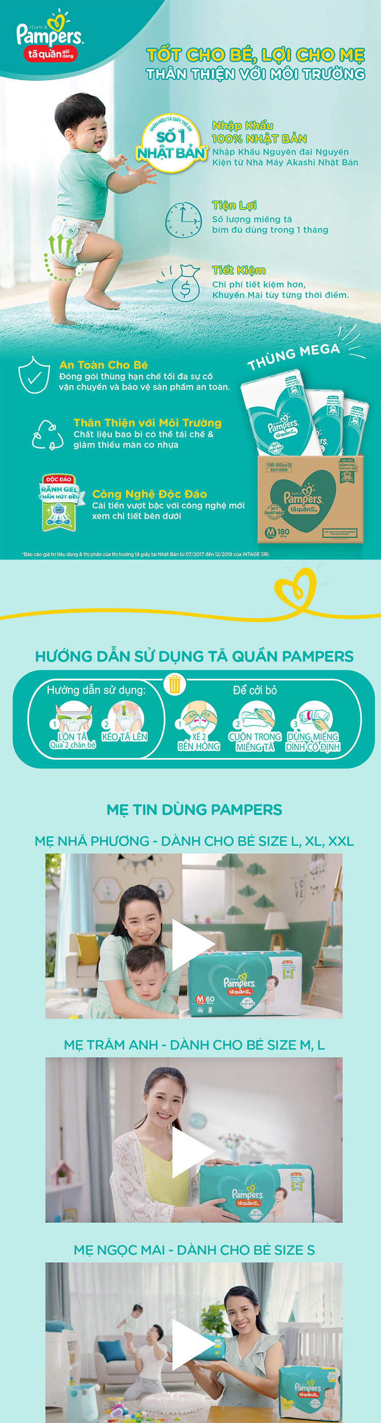 Tã quần Giữ dáng Pampers Megabox thùng tiết kiệm XL144 - Tặng 1 hộp thủy tinh Lock&Lock thoát hơi 410ml
