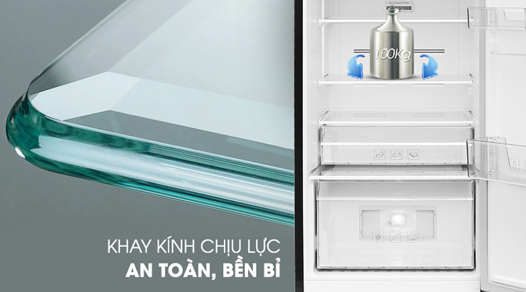 Tủ Lạnh Inverter Beko RDNT230I50VWB (201L) (Đen) - Hàng chính hãng