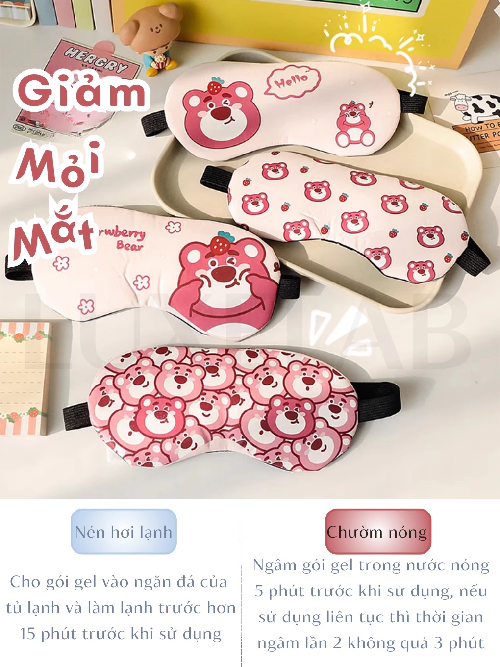 Bịt mắt ngủ có túi giải nhiệt làm mát mắt