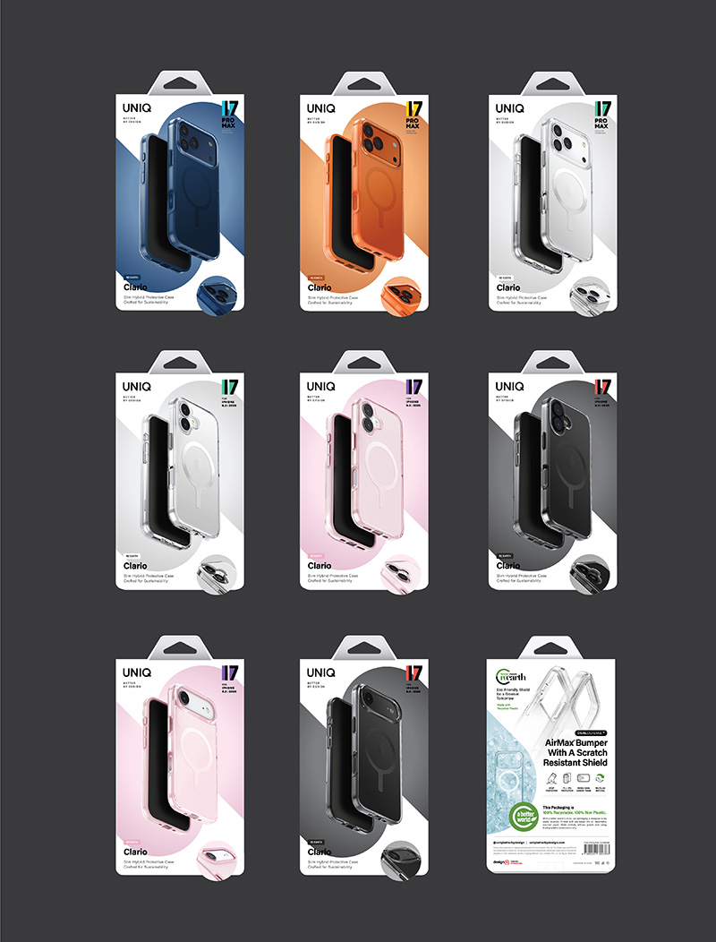 Ốp lưng Cho iPhone 17 Pro/ 17 Pro Max UNIQ CLARIO Chế Tác Từ Nhựa Tái Chế Bền Bỉ Cam Kết Bảo Vệ Môi Trường Hàng Chính Hãng