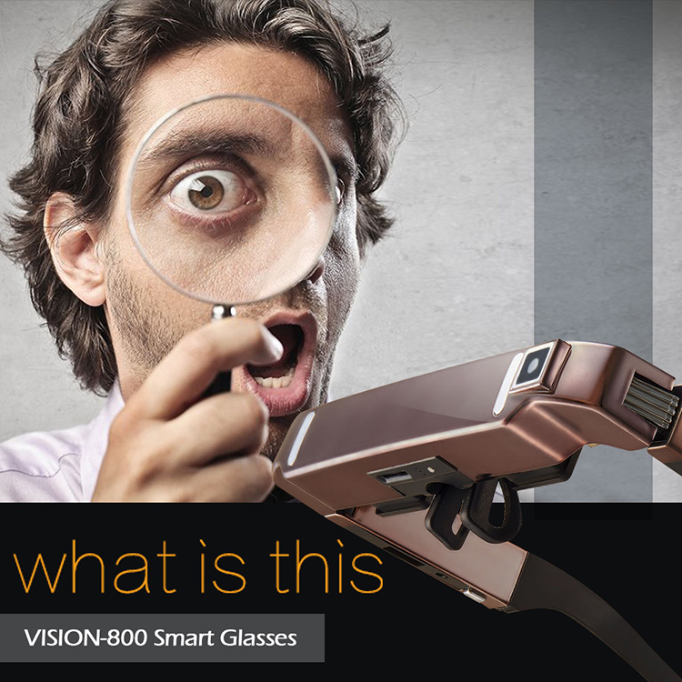 VISION-800 Smart Android WiFi Glasses 80 Inch Virtual Wide Screen Video Glasses Portable 3D Glasses Private Theater with