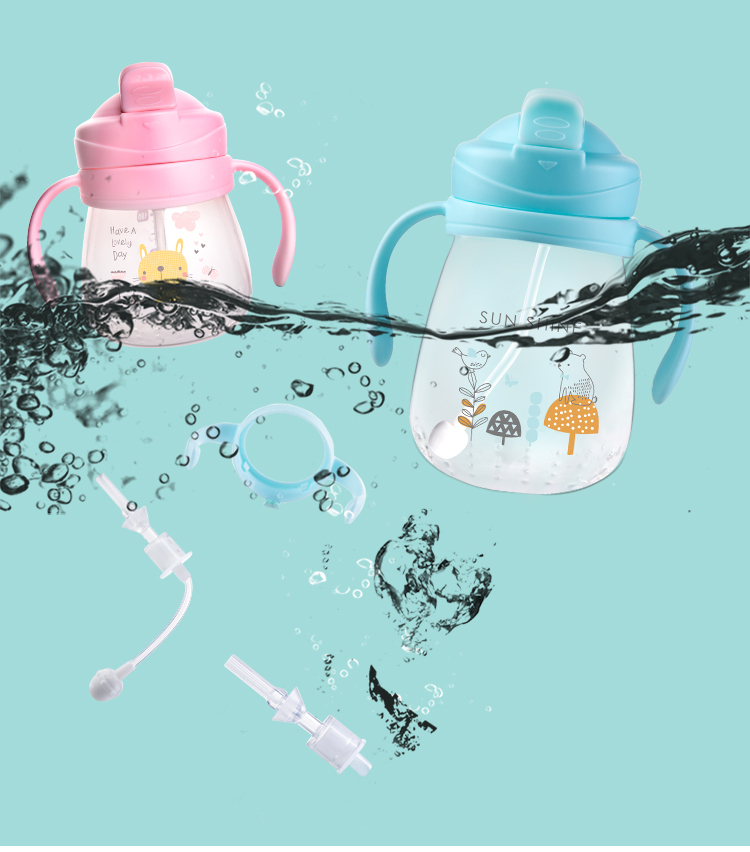 Ly Nước Little Bear (Snow Bear) Baby PP Straw Cup Cho Trẻ 300ml 09750