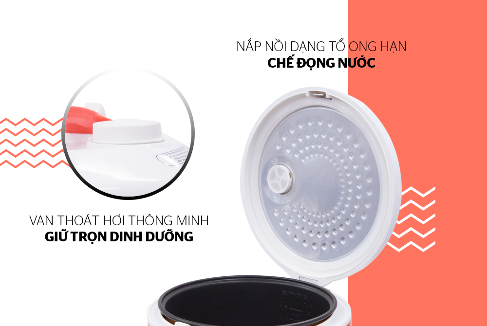 Nồi Cơm Điện Nắp Gài Sunhouse SHD8600 (1.8 Lít) - Hàng Chính Hãng