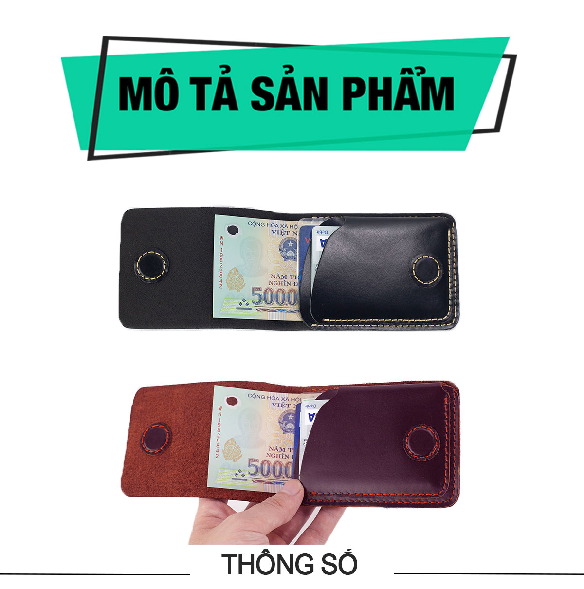 Ví sen 3 da bò Pullup V122, bóp mini nam nhỏ gọn hai màu đen và nâu, đường chỉ may tinh tế, đựng thẻ kẹp tiền tiện lợi,fullbox, thương hiệu Bụi leather chuyên đồ da thật