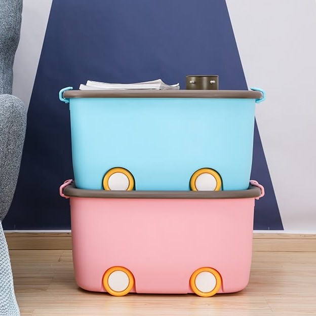 Van Gogh (VENGO) Children's Clothing Toy Storage Box Cartoon Q Fun Storage Box Storage Box About 30L 2 Pack Blue Van Gogh (VENGO) Children's Clothing Toy Storage Box Cartoon Q Fun Storage Box Storage Box About 30L 2 Pack Blue