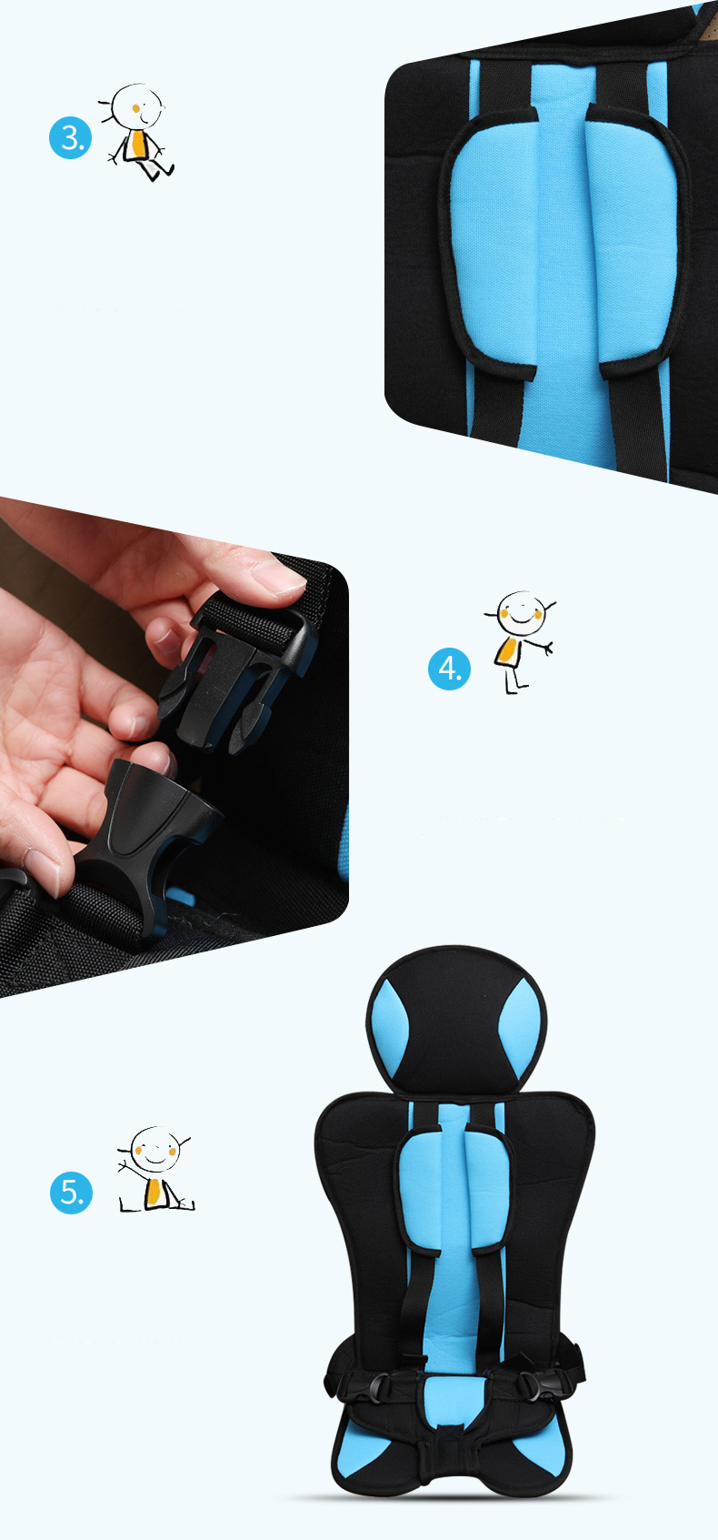 Địu Ghế Ngồi Ô Tô An Toàn Cho Trẻ Em, Đai Ghế ngồi Xe Hơi Cho Bé YE-BY-570