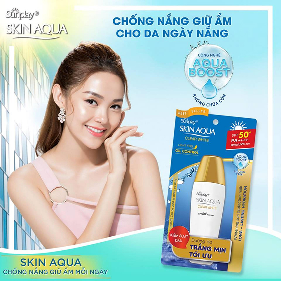 Sữa Chống Nắng Dưỡng Da Trắng Mịn Tối Ưu Sunplay Skin Aqua Clear White SPF50+, PA++++ (55g)