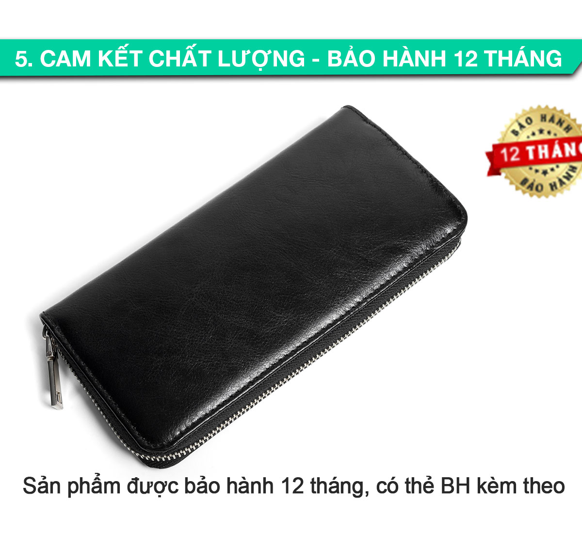 Ví dài cầm tay da bò Mill cao cấp Bụi Leather C105 - Bảo hành 12 tháng