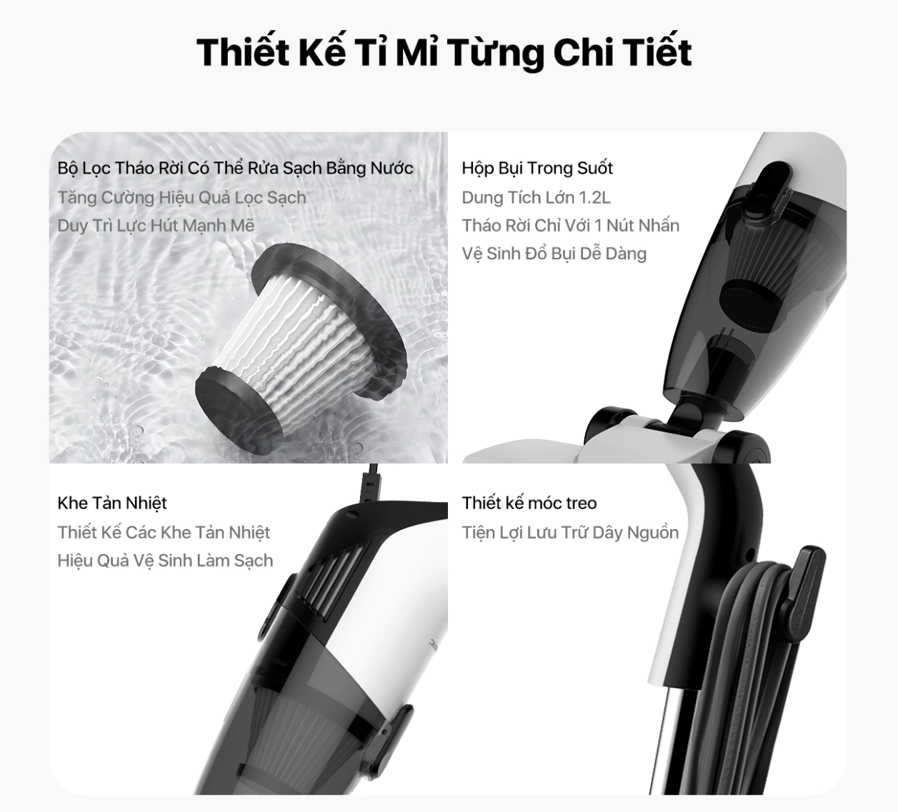 Máy hút bụi Deerma DX120C lực hút 16Kpa, Công suất 600W động cơ không chổi than {New 2025} - Hàng chính hãng