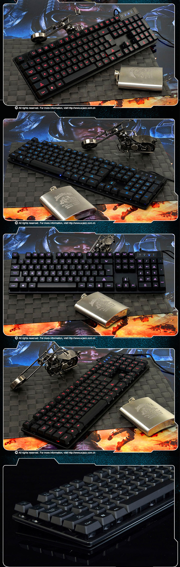 Bàn Phím Giả Cơ Ajiazz Blackjack 3 Màu