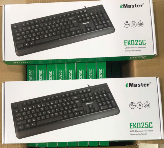 Bàn phím có dây Tiếng Hoa eMaster EKD25C - Hàng chính hãng