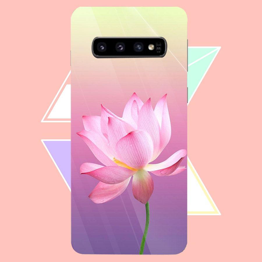 Ốp điện thoại kính cường lực cho máy Samsung Galaxy S10 Plus - Đủ nắng thì hoa nở MS DNTHN005
