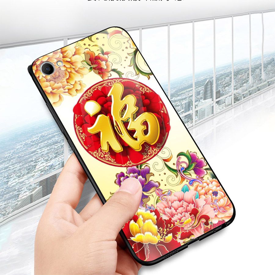 Ốp kính cường lực cho điện thoại Oppo A71 - mẫu đơn MS MAUDON005