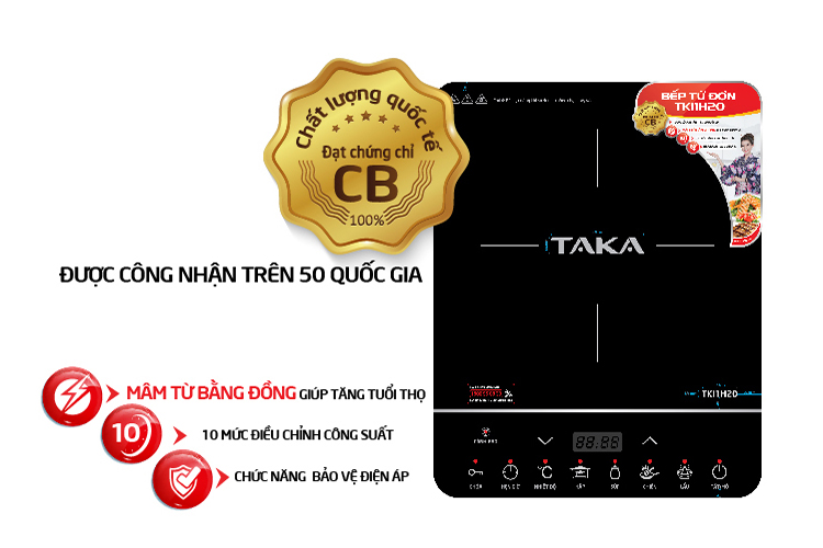 Bếp Từ Đơn Taka TKI1H20 (2000W) - Kèm Nồi Lẩu