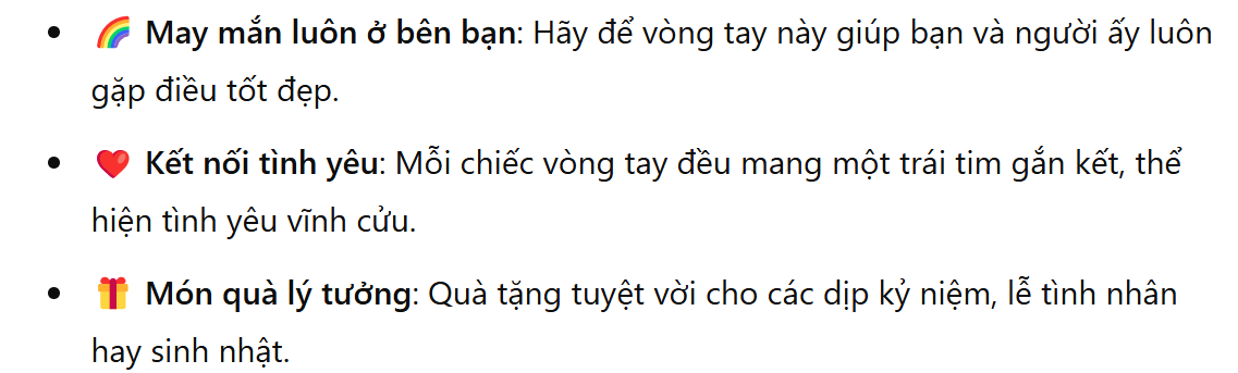 Vòng tay may mắn vòng tay cặp nam nữ trái tim