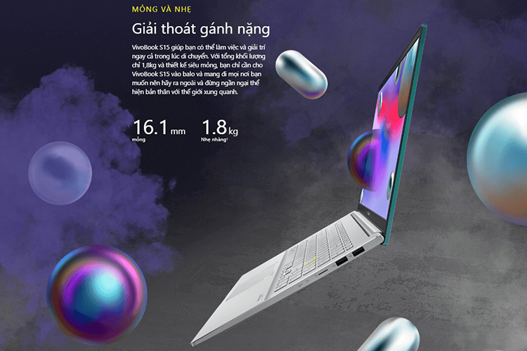 Laptop ASUS VivoBook S15 S533JQ-BQ085T (Core i5-1035G1/ 8GB DDR4 2666MHz/ 512GB SSD M.2 PCIE G3X2/ MX350 2GB GDDR5/ 15.6 FHD IPS/ Win10) - Hàng Chính Hãng