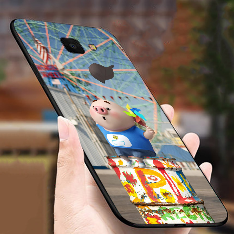 Ốp lưng cứng viền dẻo dành cho điện thoại Samsung Galaxy C9/C9 Pro - Heo Dễ Thương MS HDTDD023