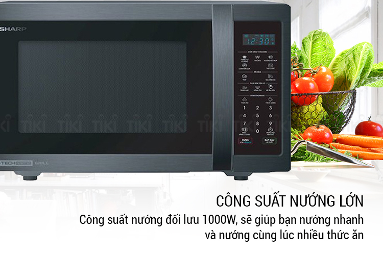 Lò Vi Sóng Điện Tử Có Nướng Sharp R-G728XVN-BST (28 Lít) - Hàng Chính Hãng