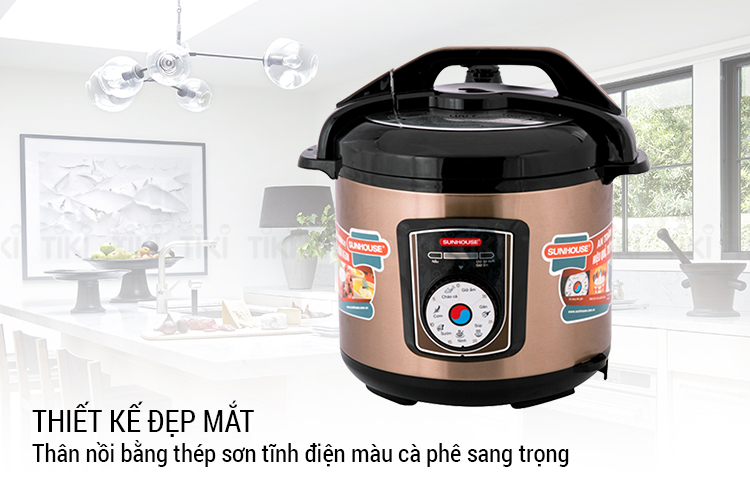 Nồi Áp Suất Điện Đa Năng Sunhouse SHD1756 - Cà Phê (6L) - Hàng chính hãng