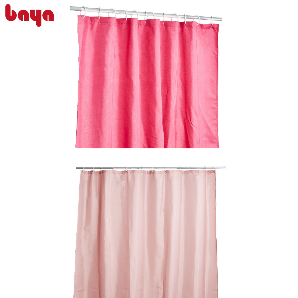 Rèm Phòng Tắm BAYA KAYAK Làm Bằng Chất Liệu Vải Polyester Dày Dặn, Phủ Lớp Chống Thấm Nước Nhanh Khô Với 12 Móc Treo, Giúp Nhà Tắm Luôn Khô Ráo, Sạch Sẽ 2