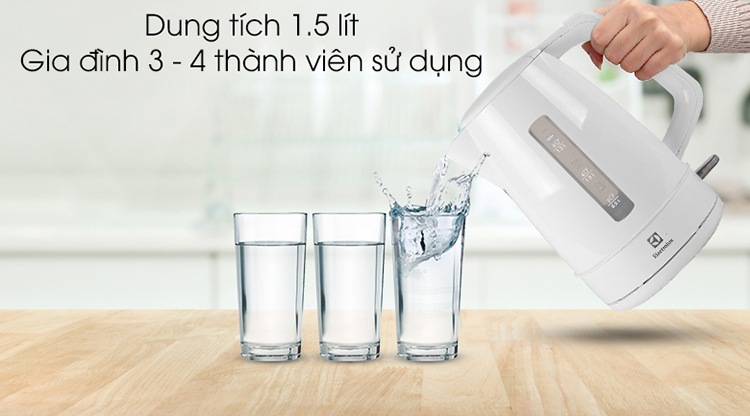 Bình Đun Siêu Tốc Electrolux EEK1303W - 1.5 Lít - Hàng chính hãng