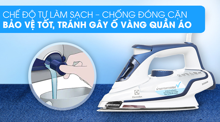 Bàn Ủi Hơi Nước Electrolux ESI6123 - Trắng Xanh - Hàng chính hãng