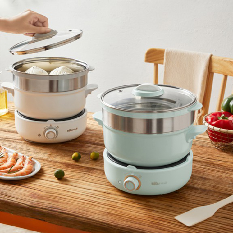 Nồi lẩu điện đa năng Bear DHG-B25Z1 2.5 Lít (Xám Trắng) - Hàng Chính Hãng 