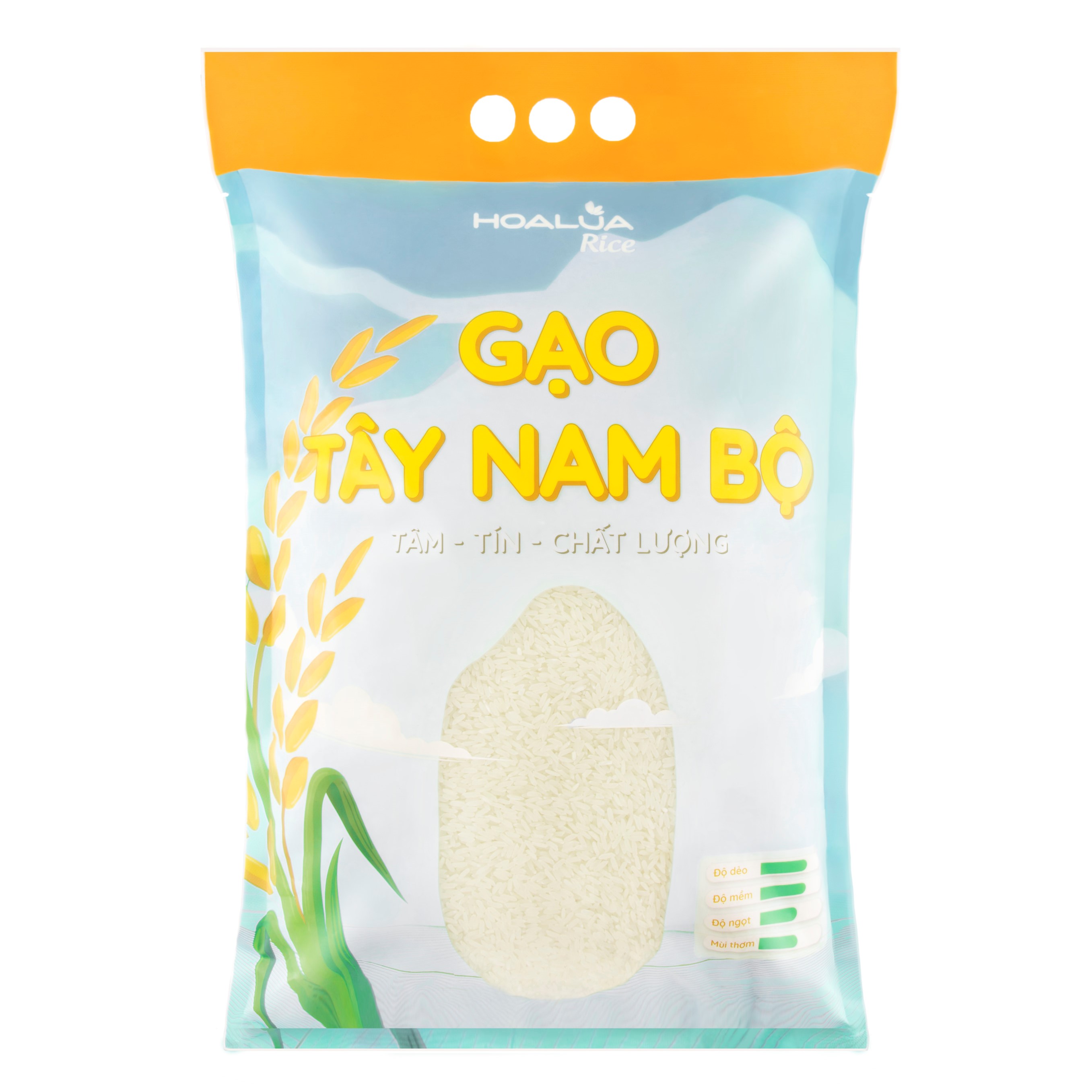 gạo tây nam bộ - túi 5kg - dẻo vừa, mềm cơm 4