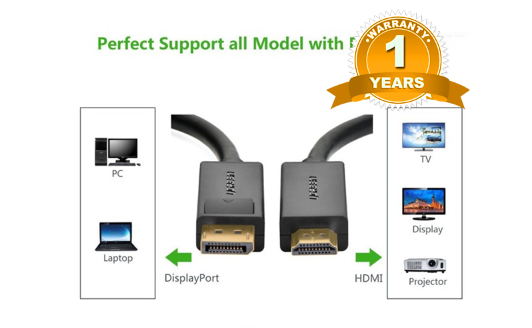 Cáp Displayport to HDMI 2M chính hãng Ugreen 10202 cao cấp