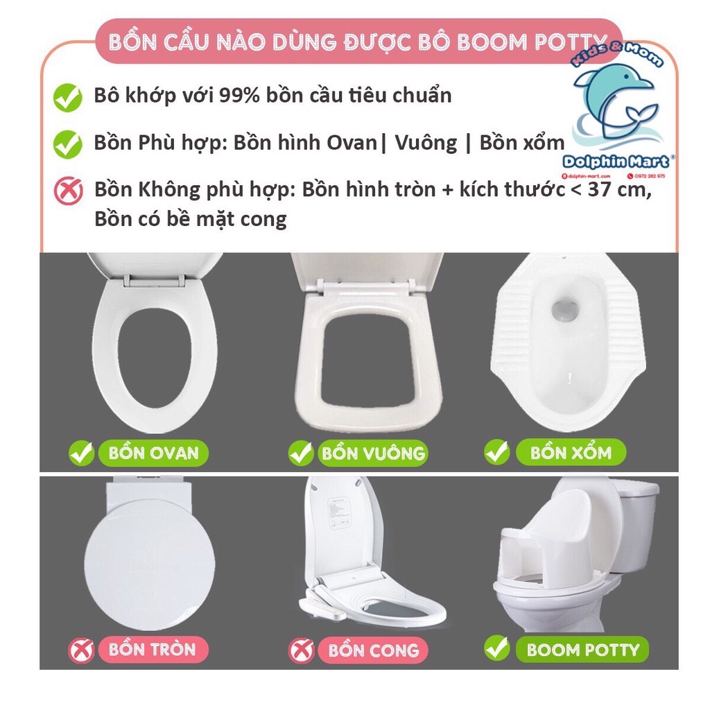 Bô cho bé ,Bô Boom Potty vệ sinh cho bé từ 7 tháng (8.5KG) đến 4 tuổi 1