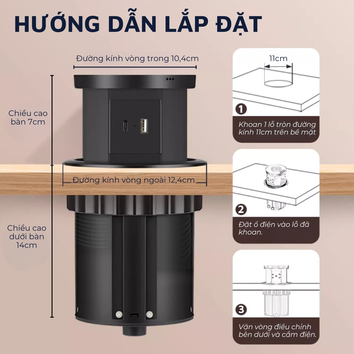 Ổ cắm điện đa năng Ergo Edge DandiHome an toàn chống cháy chống giật, bảo hành 12 tháng