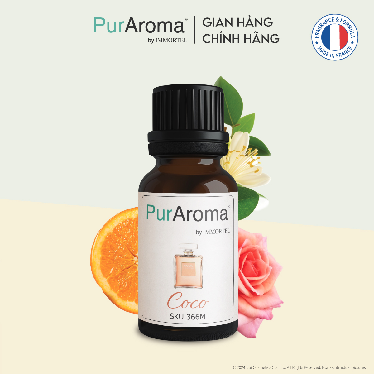 (18 mùi) Tinh dầu thiên nhiên nguyên chất PurAroma by IMMORTEL - 10mL - Chính hãng Pháp