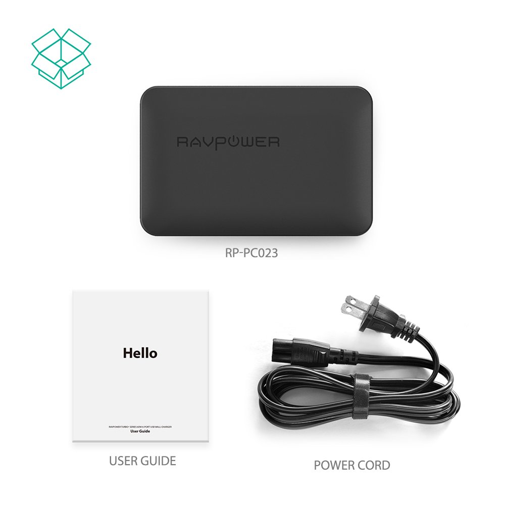 Adapter Sạc 4 Cổng 40W RAVPower RP-PC023 - Hàng Chính Hãng