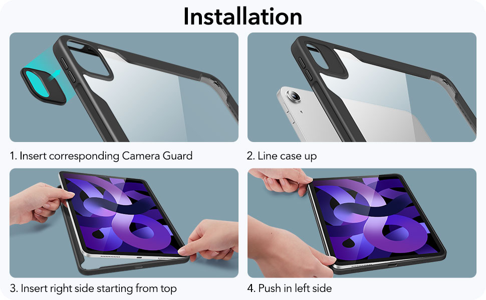 Bao da cho iPad Air 5 2022 / iPad Air 4 2020 10.9 Inch ESR Rebound Hybrid Case 360 - Hàng Chính Hãng