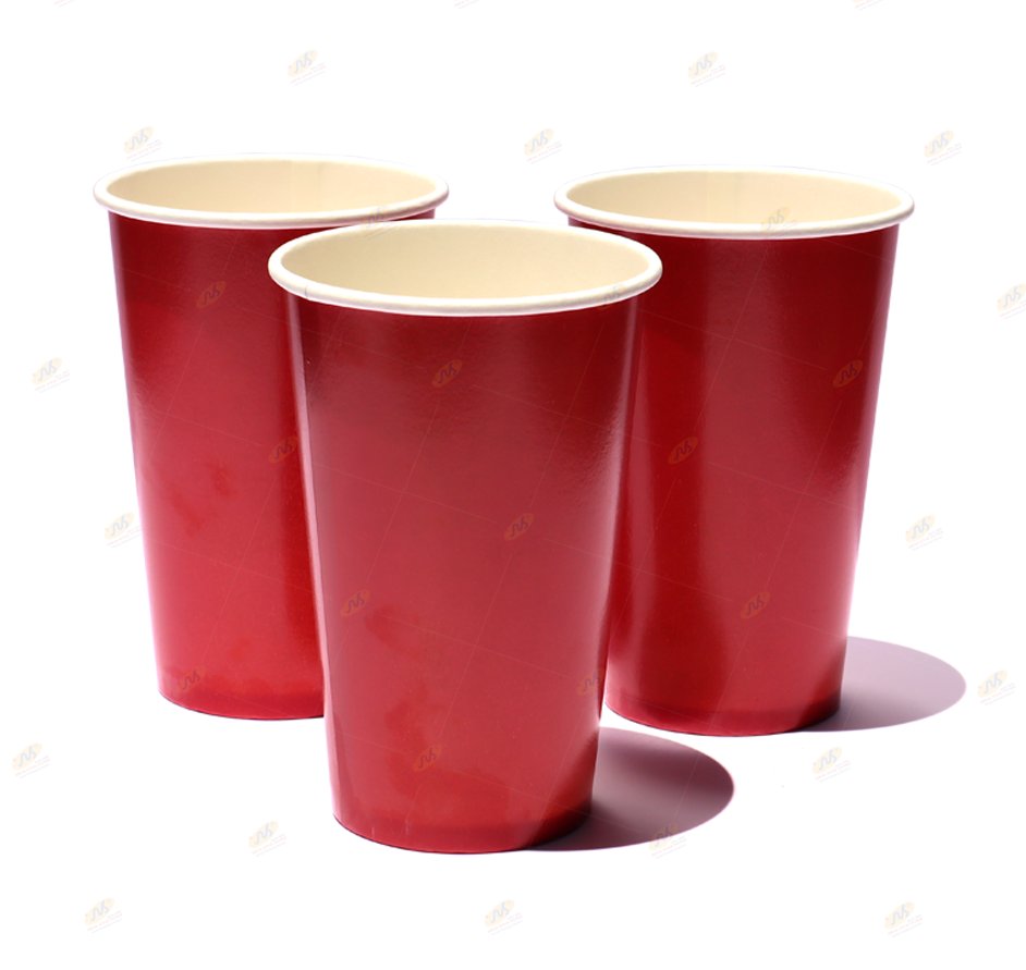 Ly giấy 16oz~472ml - Lốc 50 ly giấy có in màu đơn sắc