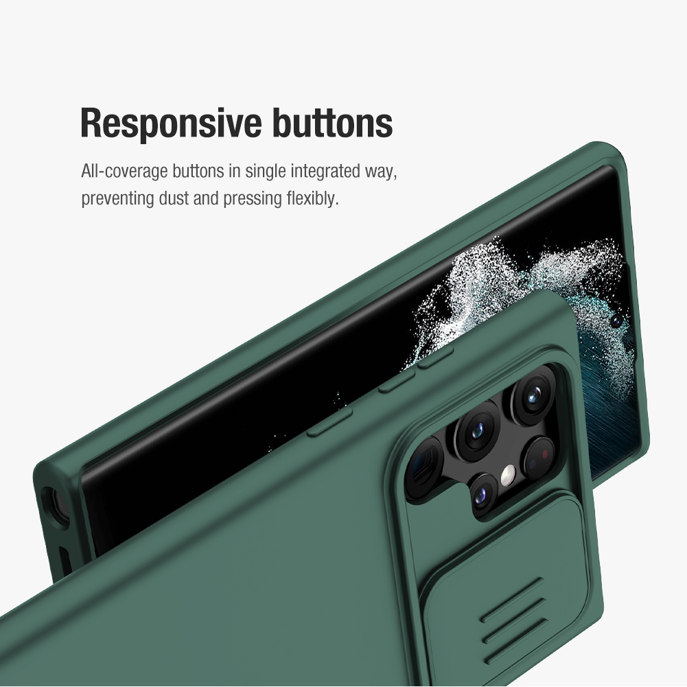 Ốp Lưng Nillkin CamShield Silky Silicone cho Samsung Galaxy S22 Ultra - Hàng Nhập Khẩu