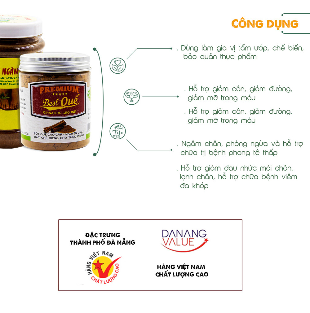 Bột quế cao cấp Hương Quế giúp hổ trợ giảm mở và đường trong máu - tăng tuần hoàn máu - mịn da sáng da và đẹp da
