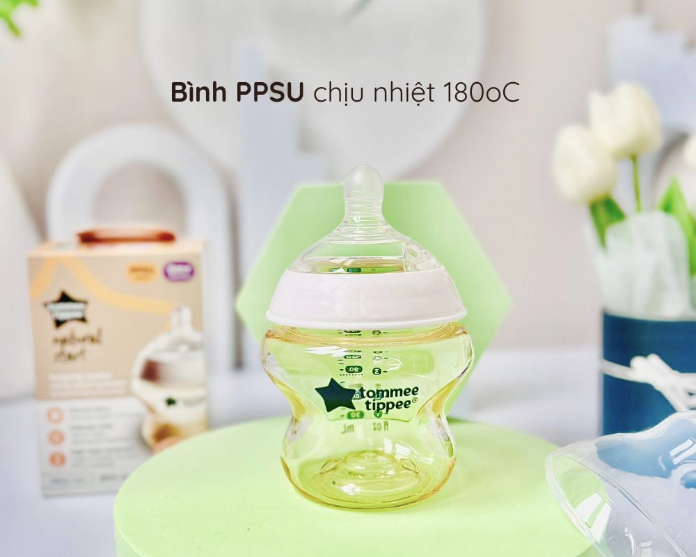 COMBO 2 Bình Sữa PPSU Ty Siêu Mềm Tự Nhiên Tommee Tippee Natural Start 150ml & 260ml