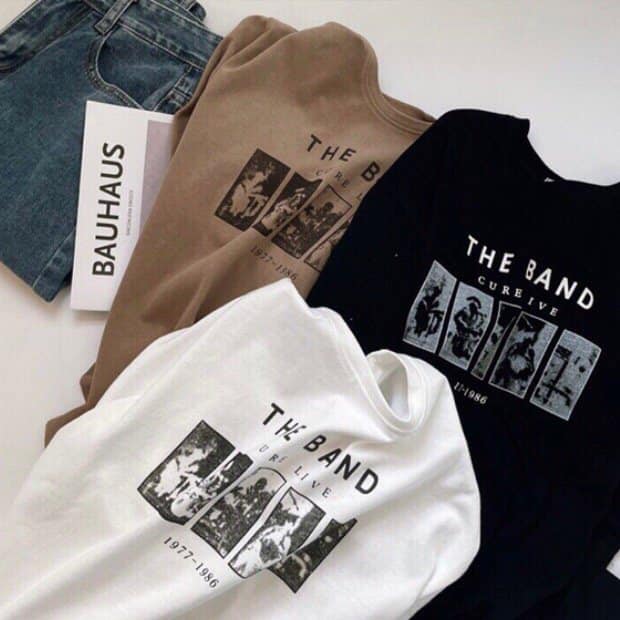 Áo thun tay lỡ form rộng unisex - Áo phông nam nữ oversize - T shirt the band