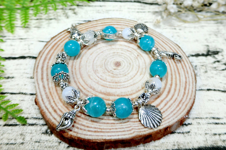 Vòng Tay Phong Thủy Đá Amazonite Ý V0420