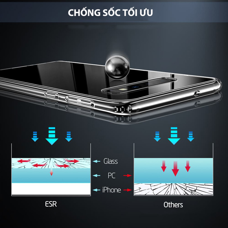 Ốp lưng Samsung Galaxy S10 Plus ESR Mimic Tempered Glass
